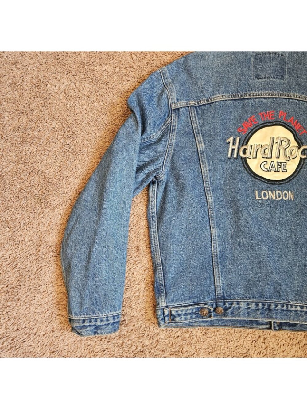 Vtg Levis Jean Jacket M Britain Hard Rock London Denim 70503-02 Trucker 80s 90s - Picture 12 of 14